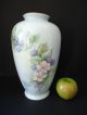 Handpainted Porcelain Vase,  Signed,  Raspberry & Cherry Blossoms Nr Other photo 1