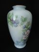 Handpainted Porcelain Vase,  Signed,  Raspberry & Cherry Blossoms Nr Other photo 3