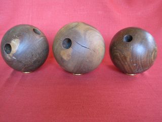 Antique 19th Century Wooden Bowling Balls photo