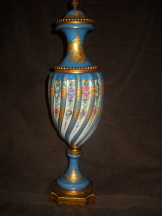 Porcelain Urn Marked France On Bottom.  Serves ? Late 1800 ' S Style And Colors photo