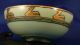 Sm Green Bowl W/ Handpainted Gilt Swans Art Deco & Egyptian Appearance Bowls photo 3