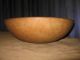 Antique Lg Wood Dough Bowl Primitive Woodenware Signed Hand Turn Treen Folk Art Bowls photo 6