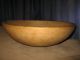 Antique Lg Wood Dough Bowl Primitive Woodenware Signed Hand Turn Treen Folk Art Bowls photo 7