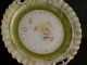 Antique European Hand Painted Porcelain Scalloped Cake Plate W/pierced Handles Plates & Chargers photo 1
