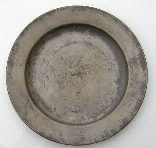 18th Century Pewter Plate By Benjamin Withers,  C.  1720 ~ London photo