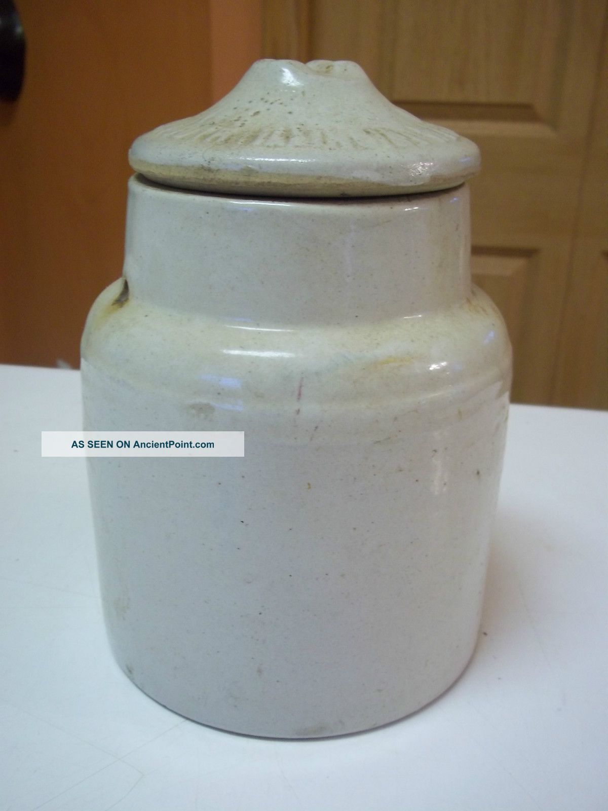 Antique Crock Fruit Jar Western Monmouth Stoneware Fruit Jar No Bail No Chips Crocks photo