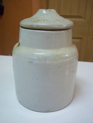 Antique Crock Fruit Jar Western Monmouth Stoneware Fruit Jar No Bail No Chips photo
