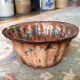 Antique Stoneware: Rare 19thc.  Fluted Redware Mold,  Multi - Splatter Glaze, Bowls photo 10