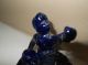 Rare Vintage Ceramic Blue Negro Woman Qand Small Boy With Pronounced Lips Figurines photo 2