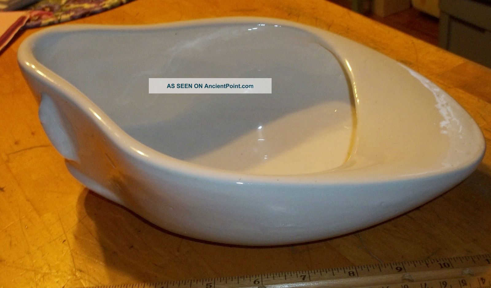 Antique~ Chamber Pot~bed Pan~very Unusual Shape~ceramic~pee Pot~stoneware Chamber Pots photo