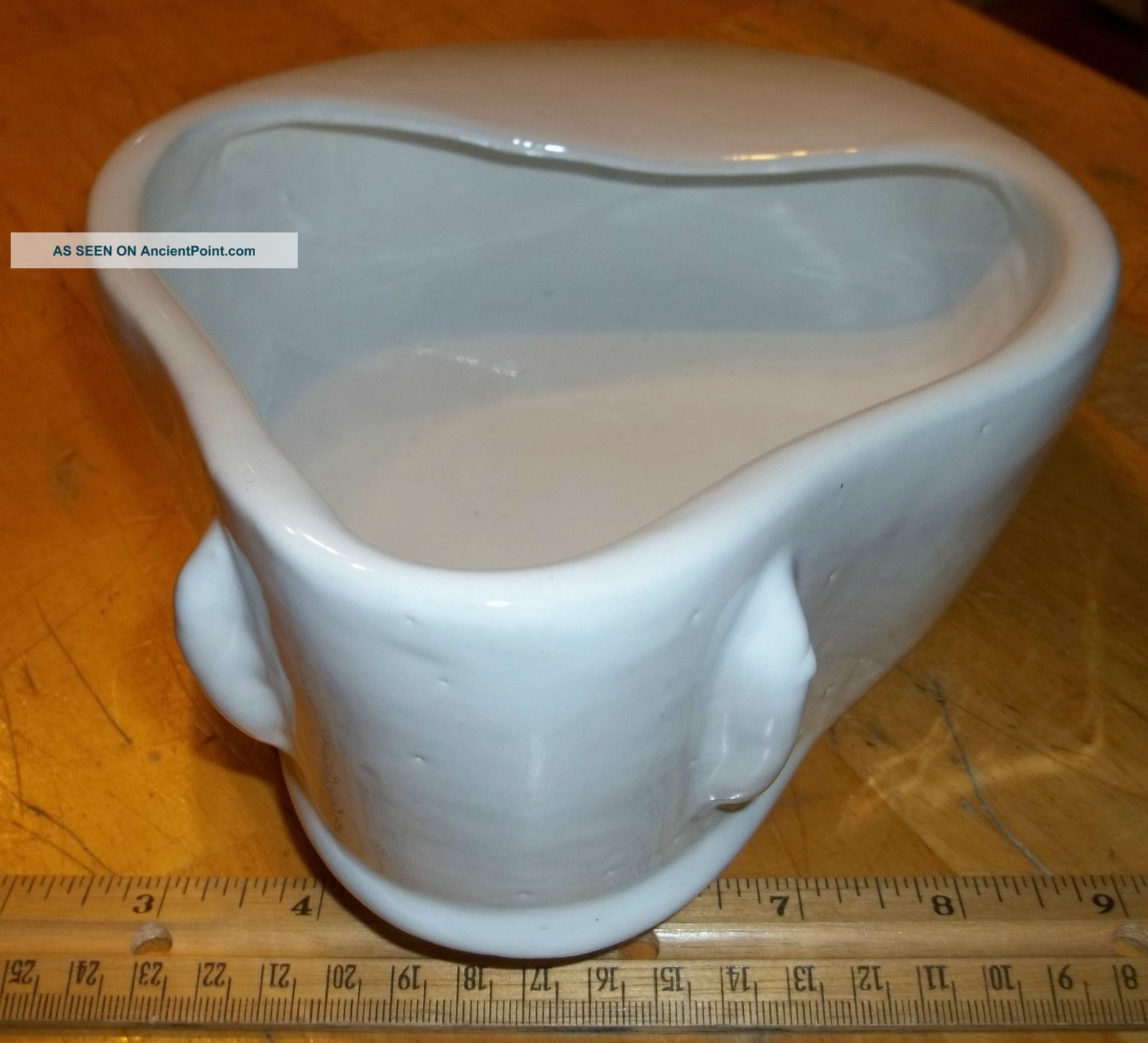 Antique Chamber Potbed Panvery Unusual Shapeceramicpee Potstoneware