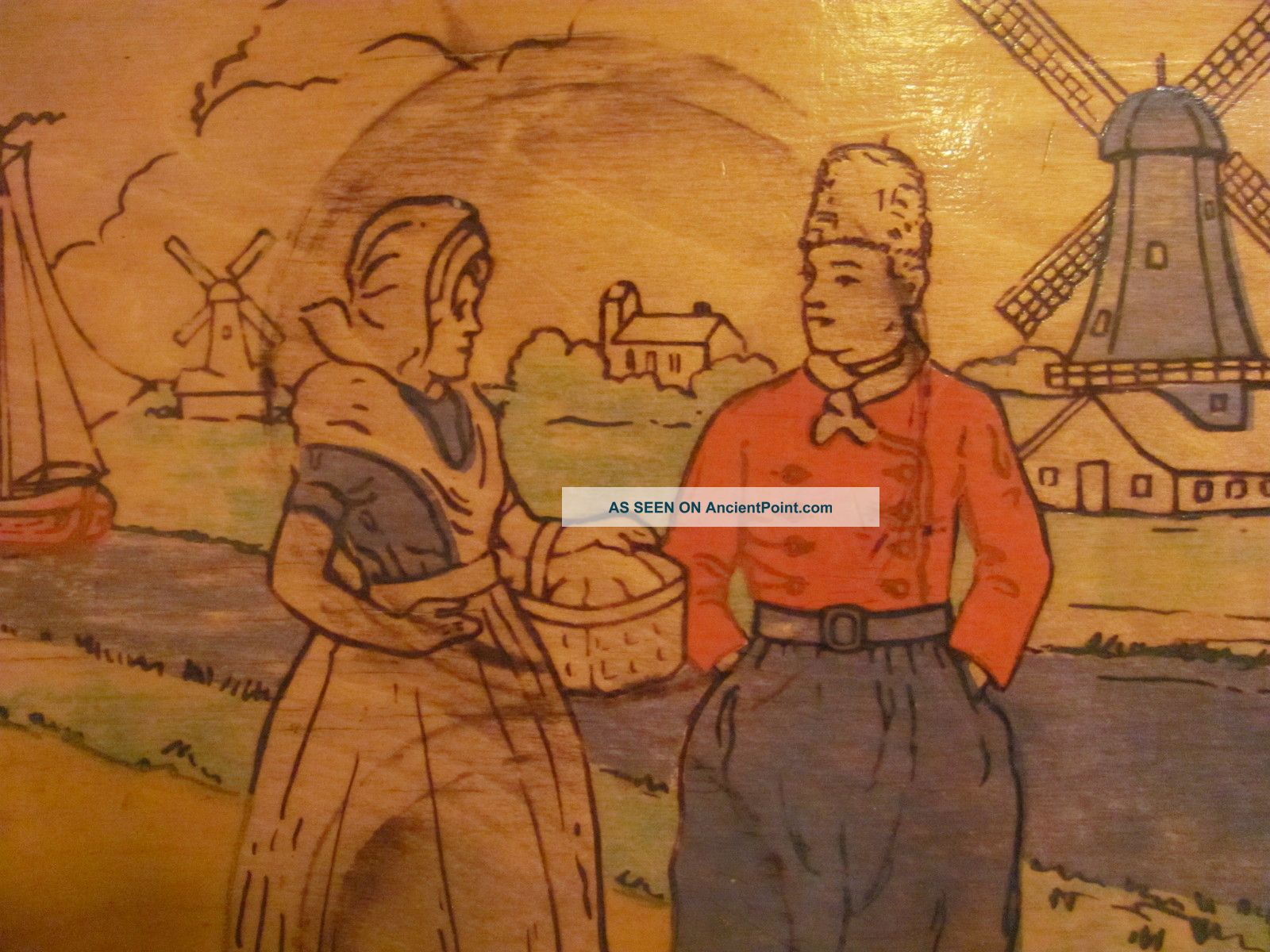 Dutch Scene Wooden Serving Tray St.  Cloud,  Minn. Trays photo