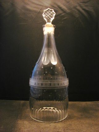18th C Blown And Engraved Taper Decanter photo