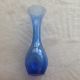 Antique Crackled Cobalt Blue Bud Vase With Fluted Edge 8 