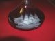 Antique Fine Blown Etched Ships Decanter W Orig.  Stopper Decanters photo 1