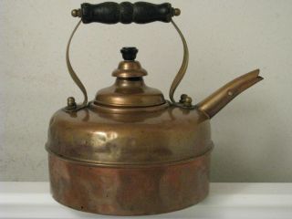 Rare Find~solid Copper Tea Kettle~with Patent Numbers~ photo