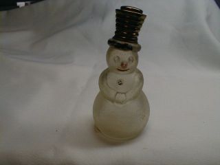 Vintage Yardley Frosted Snow Man Perfume Bottle - Marks photo