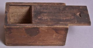 Vintage Bay State Tap And Die Company Small Wood Wooden Finger Joint Box Vtg photo