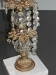 Antique / Vintage Brass & Marble Table Lamp Base With Crystals Lamps photo 2