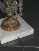 Antique / Vintage Brass & Marble Table Lamp Base With Crystals Lamps photo 4