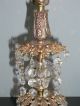 Antique / Vintage Brass & Marble Table Lamp Base With Crystals Lamps photo 6