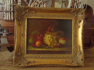 Antique Glossy Heller Painting In A Ornate Gold Wooden Frame Amsterdam photo