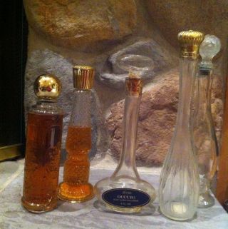 Avon - 5 Tall And Skinny Decanters. photo
