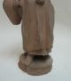 Old Antique Terracotta Pottery Pair Of Peasants Figurines 7 1/2 & 8 1/2 Inch Figurines photo 9