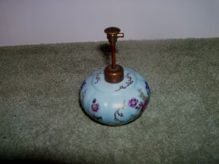 Vintage Perfume Bottle With Atomizer Hand Painted Flowers photo
