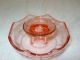 1920 ' S Or Pink Depression Glass Candle Holders W/etched Floral Design,  Exc.  Cond Candle Holders photo 2