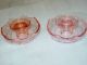 1920 ' S Or Pink Depression Glass Candle Holders W/etched Floral Design,  Exc.  Cond Candle Holders photo 4