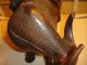 Vintage Wood Carving Of Buffalo & Man Riding It - Very Large Carving - Detailed - Wow Carved Figures photo 9