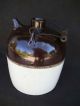 Antique Crockery Jug W / Spout,  Wire Bail,  And Wooden Handle - Rare Jugs photo 1