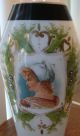 Antique Victorian Edwardian Portrait Vase German Girl Lady Hand Painted Deco Vases photo 2