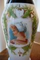 Antique Victorian Edwardian Portrait Vase German Girl Lady Hand Painted Deco Vases photo 4