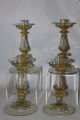 Antiques 2 Pair Of Venetian Candlesticks Early 1900s Murano Italy Mouth Blown Candlesticks photo 1