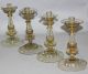 Antiques 2 Pair Of Venetian Candlesticks Early 1900s Murano Italy Mouth Blown Candlesticks photo 4