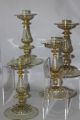 Antiques 2 Pair Of Venetian Candlesticks Early 1900s Murano Italy Mouth Blown Candlesticks photo 8