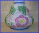 Antique Mold Blown Painted Milk Glass Vase Flowers Vines Leaves Vases photo 2