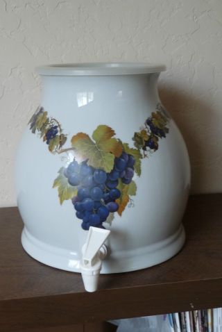 Purple Grapes Ceramic Water Crock Dispenser photo