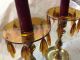 Pair Vintage Amber Czech Bobeche & Prism Set - Unique Drops Chandelier Parts Candlesticks photo 3