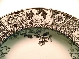 Victorian Aesthetic Soup Or Serving Plate Brown Transferware Challinor England photo