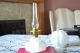Vintage Personal Oil Lamp,  1937 (approx. ),  Embossed Glass Lamps photo 4