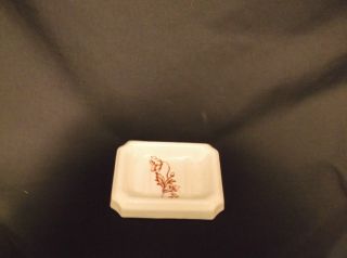 Antique China Soap Dish Transferware Condition White With Brown Floral photo