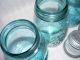 5 Vintage Antique Blue Ball Mason Jars Glass Wedding Vases 1896 - 1923 Zinc Lids Jars photo 3