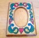 Vintage Norwegian Rosemailing Wooden Photo Frame Tole Hand Painted Toleware photo 1