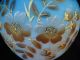Antique Blue Cased Satin Glass Rose Bowl Handpainted Mt Washington? Bowls photo 3