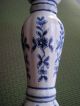 Antique 1800 ' S French Faience Candlestick Signed Blu&wh Other photo 5