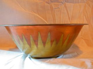 Signed Roycroft Bowl With Sun Burst Design photo