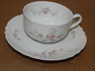 Antique Thomas Bavaria Pink Flower Coffee/tea Cup & Saucer photo